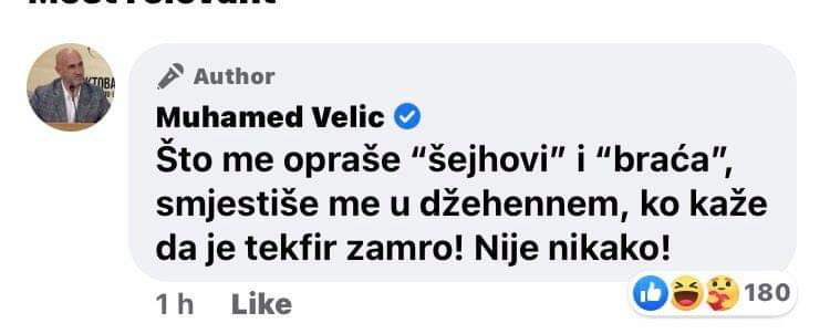 Sukob Elvedina Pezića i Muhamed ef. Velića oko toga smije li musliman moliti za Balaševića Q2