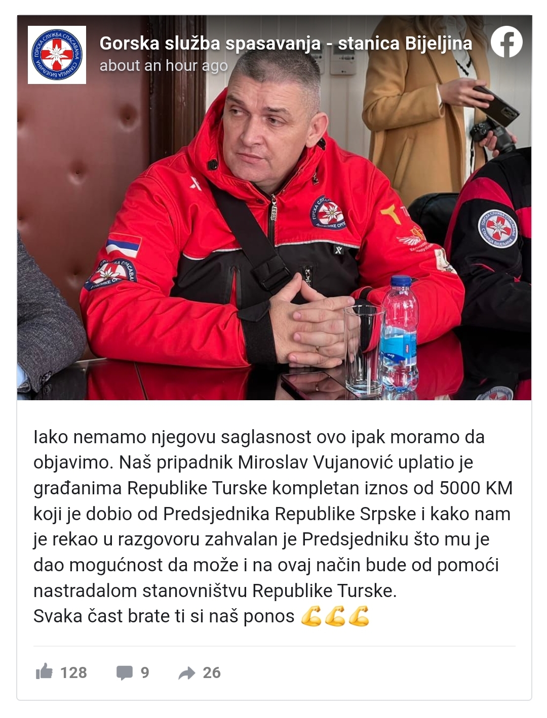 Miroslav Vujanović član GSS-a svoju nagradu u iznosu od ...